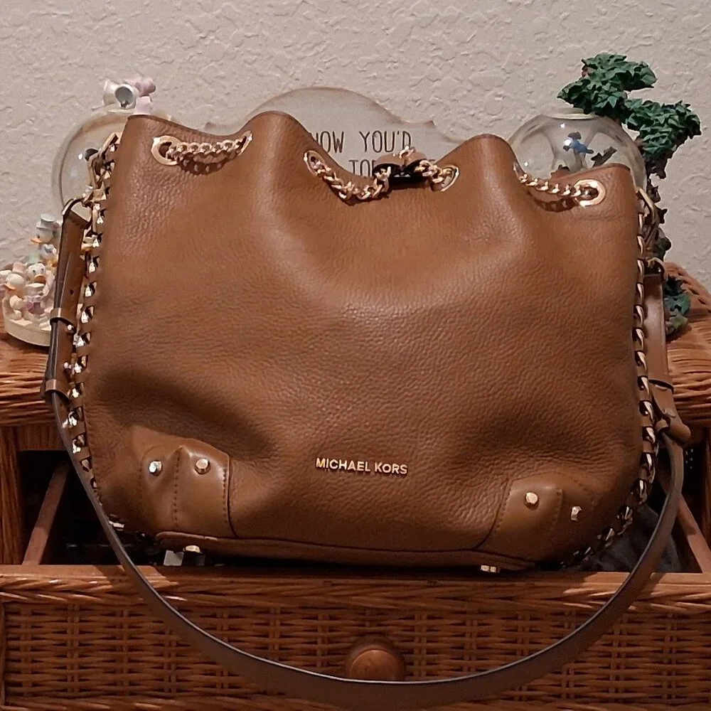 Michael Kors Large Alanis Soft Pebbled Leather Shoulder Bag